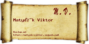 Matyók Viktor névjegykártya